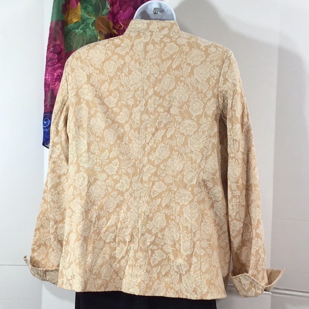 Qvc Gold/Cream Brocade Button Up Jacket Nwt S — image 5 of 8